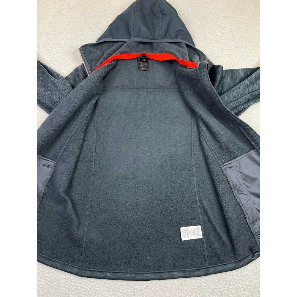 Adidas Climaheat Jacket Mens Large Gray Hooded Full Zip‎ Fleece Thermal Outdoor